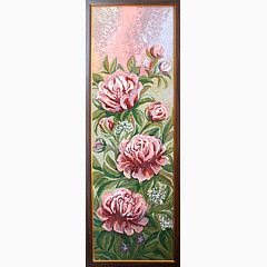 Гобеленовая картина в багете «Пионы розовые»