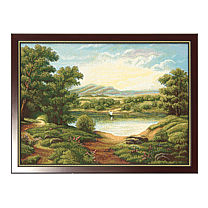 Гобеленовая картина в багете «Изумрудный пейзаж»