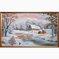 Гобеленовая картина в багете «Зимнее утро»