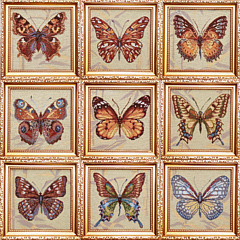 Гобеленовая картина в багете «Коллекция бабочек»