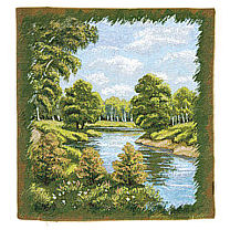 Гобеленовый чехол для подушки «Береза у озера»
