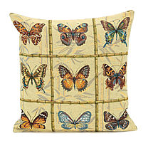 Гобеленовый чехол для подушки «Коллекция бабочек»