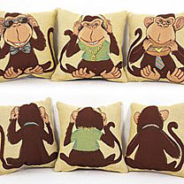 Комплект гобеленовых подушек «Три обезьяны»