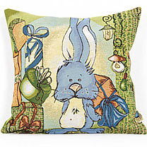 Гобеленовый чехол для подушки «Праздничный кролик»