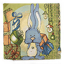 Гобеленовый чехол для подушки «Праздничный кролик»